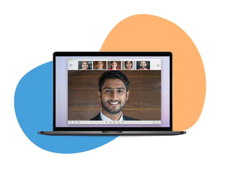 Laptop with screen sharing app