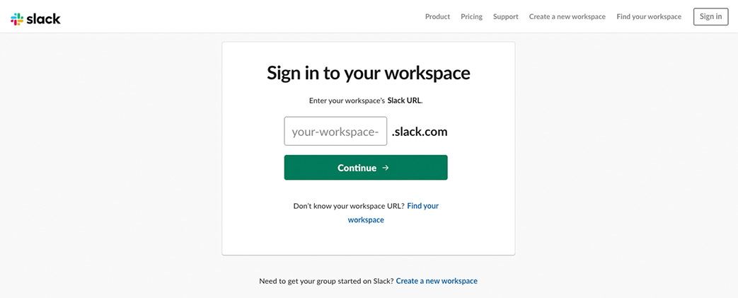 Slack login