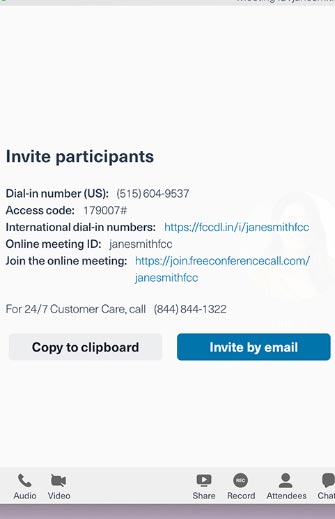 Invites include your credentials