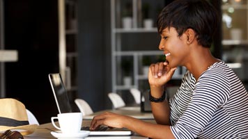 Woman working from home