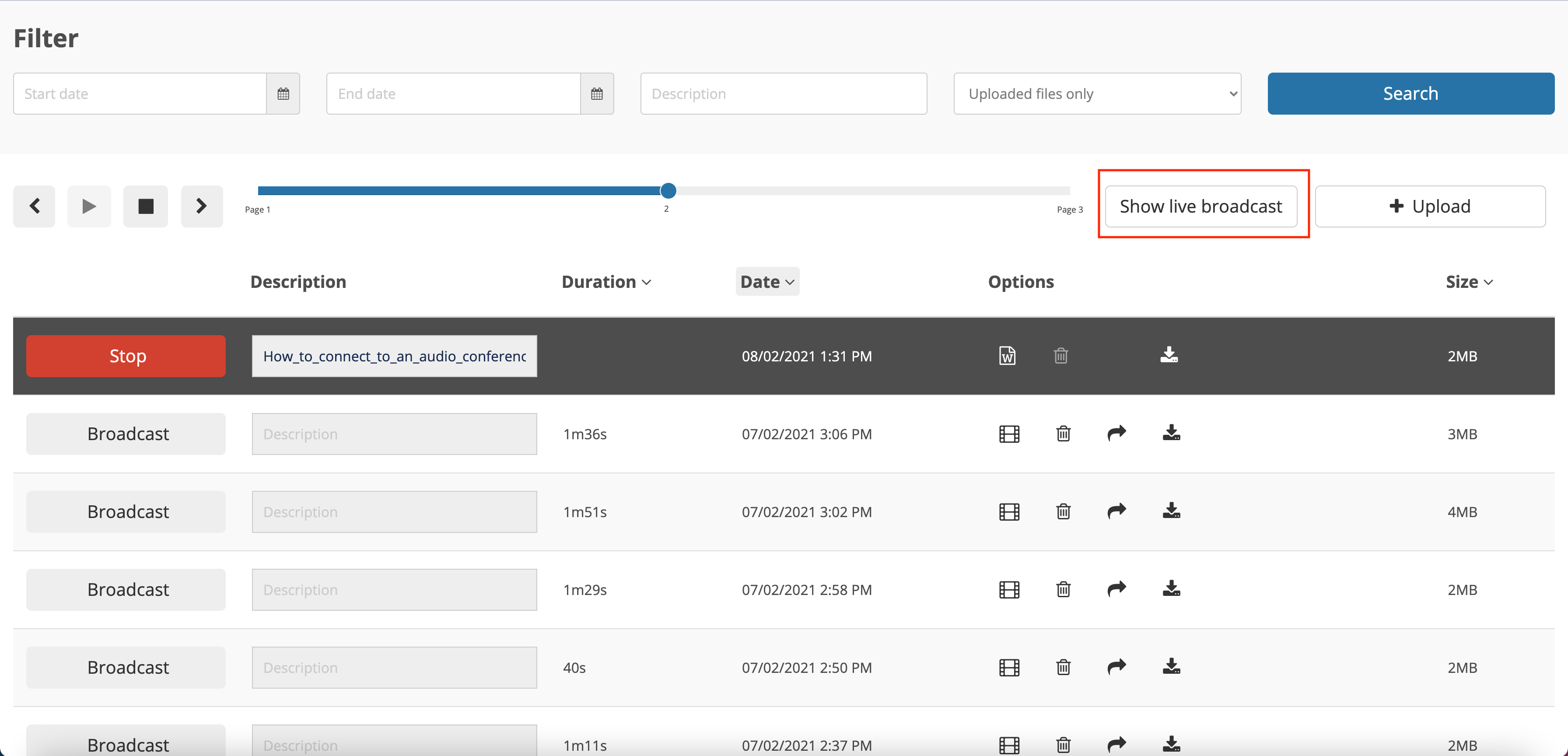 The live broadcast preview window allows you to see the same view your