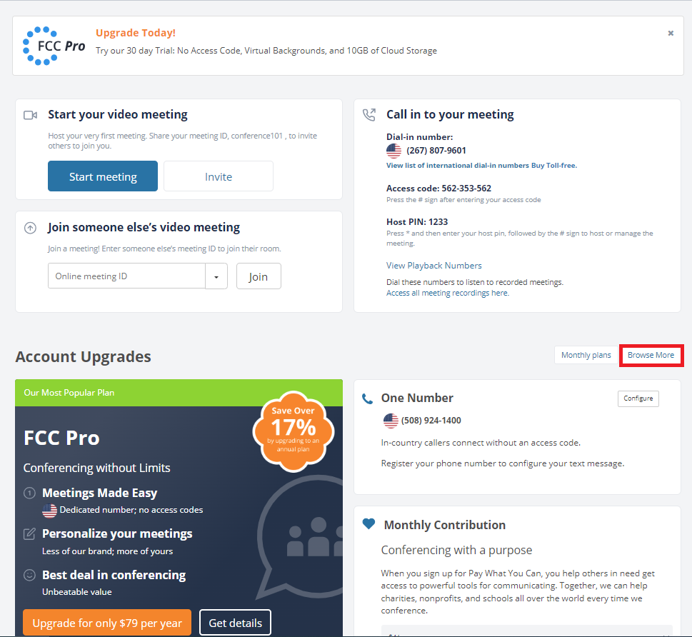 3. Scroll down to "TollFree Audio" add to cart and checkout.