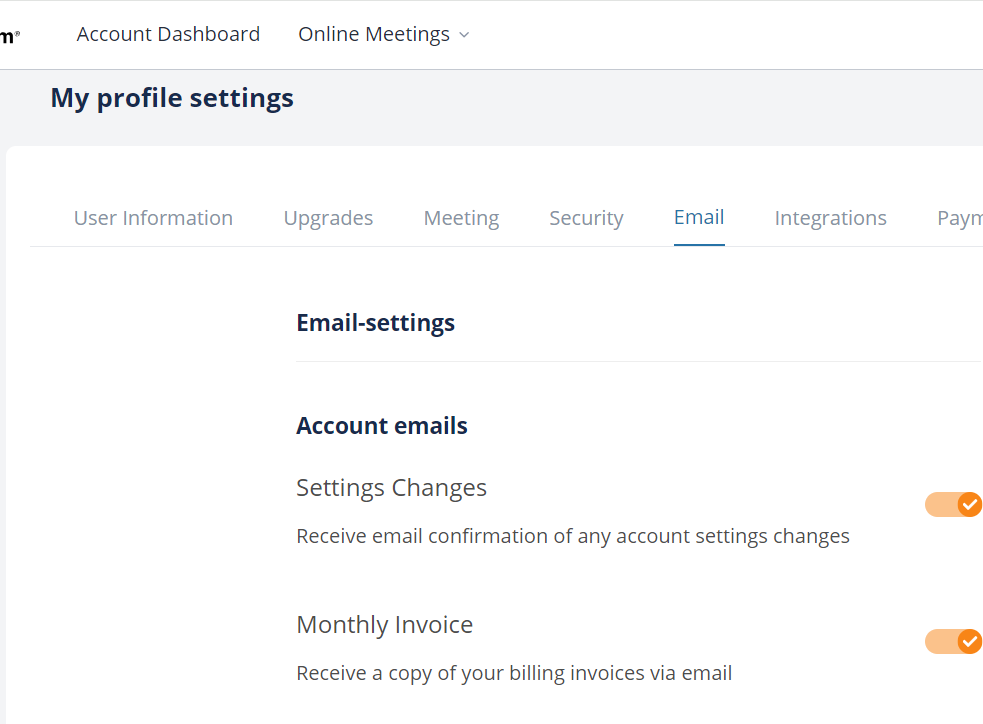 Email Preferences